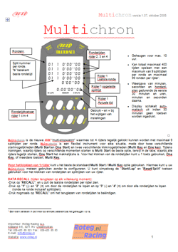 Dutch user manual for Multichron stopwatch