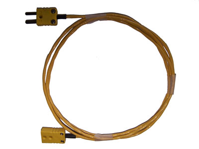 Extension cable for thermocouple, 2-pin male x female 150 cm