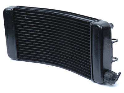 Curved aluminium Kart radiator complete