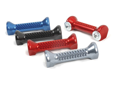 Universal foot rest for floor tray, titanium color