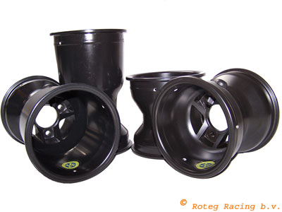 Set magnesium rims 210 x 130, 125 cc Black