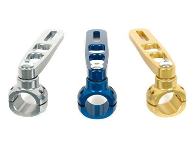 Aluminium exhaust support for Rotax kart, 28 mm anodized