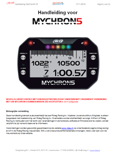 Handleiding Nederlands AIM MyChron 5 Kart GPS laptimer